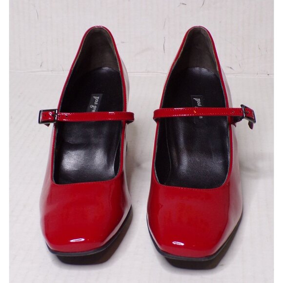 🆕PAUL GREEN Zoe Mary Jane Square Toe Pump Shoes 8 Red Patent - Picture 10 of 16